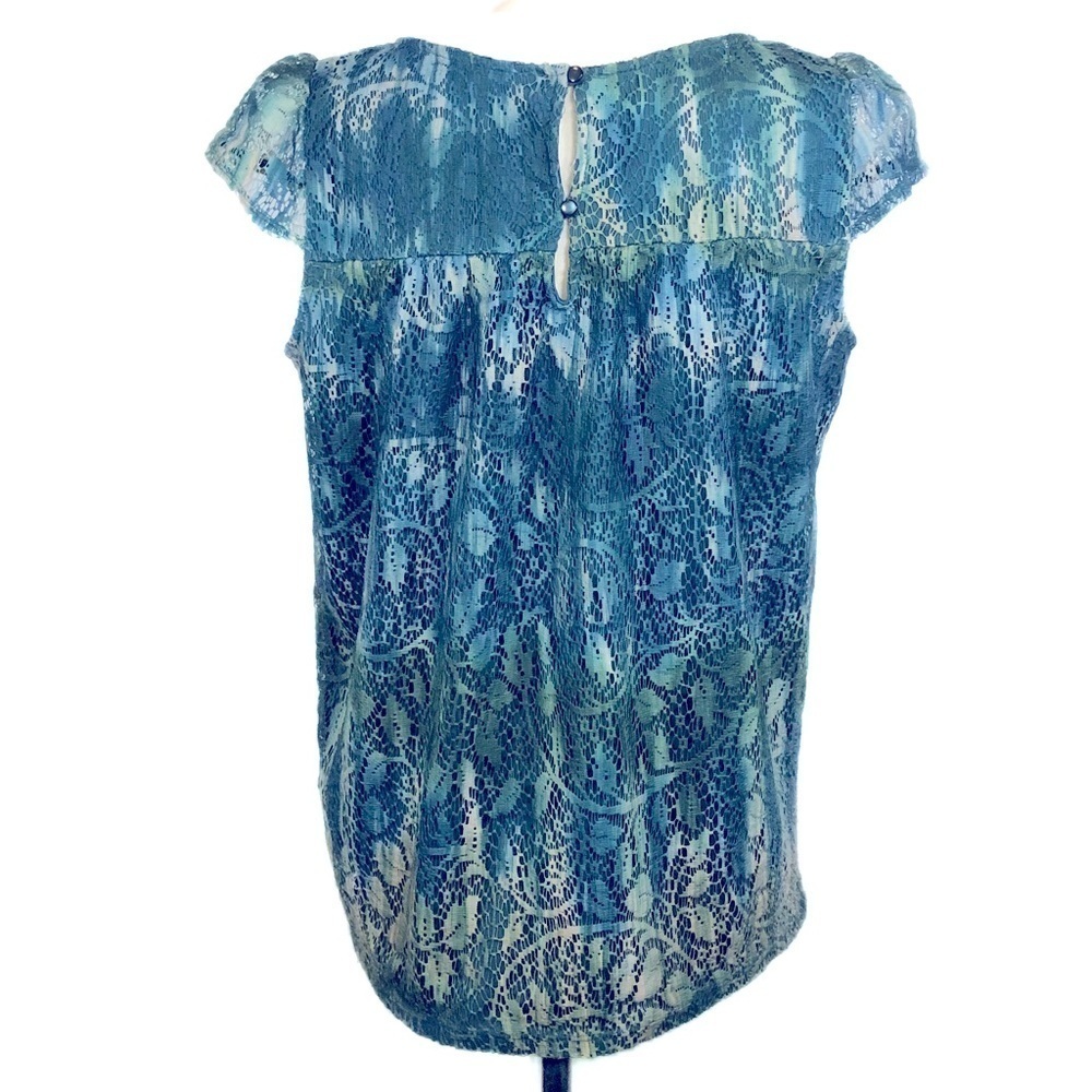 I.N.C. INTERNATIONAL CONCEPTS (PM) Lacey cap sleeve blouse - Picture 3 of 8